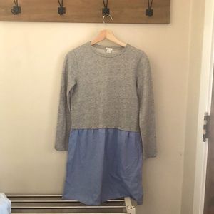 J Crew Gray Long Sleeved Dress